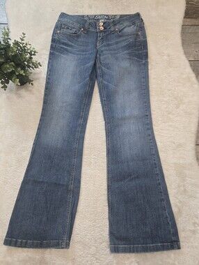 Refuge Y2K Pop Starlet Low Rise Flare Indie Sleaze Boho Jeans, 6R